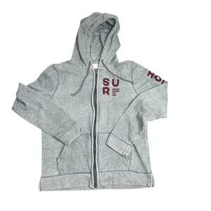 VTG Y2K Hollister Zip Up Hoodie Sz M Gray Twilight Grunge Skater Surf Pockets